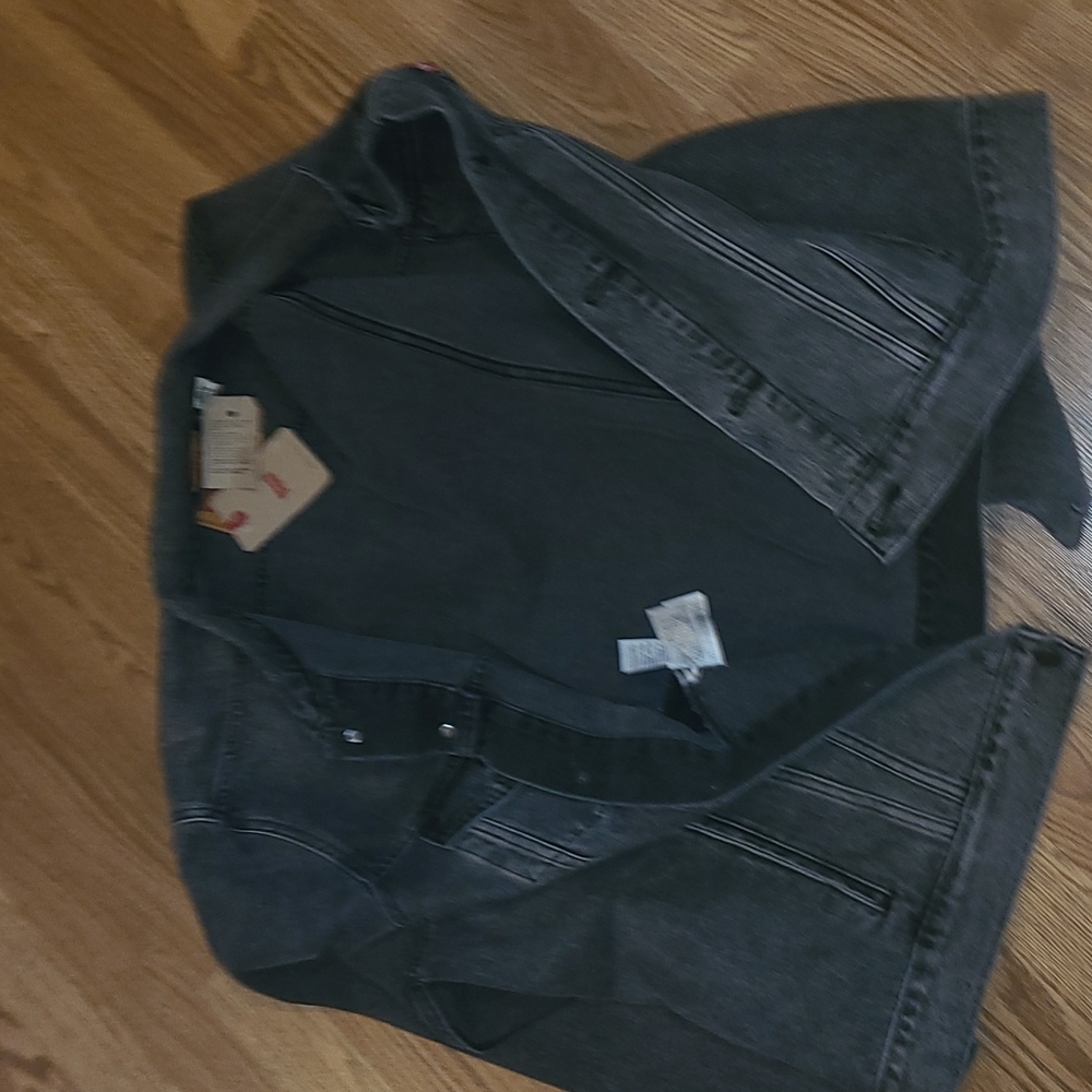 New Levi's  lightly distressed Gray denim Jean jacket size XXL - Picture 7 of 7
